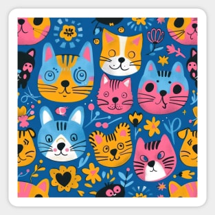 Whimsical Animal Faces Pattern Sticker